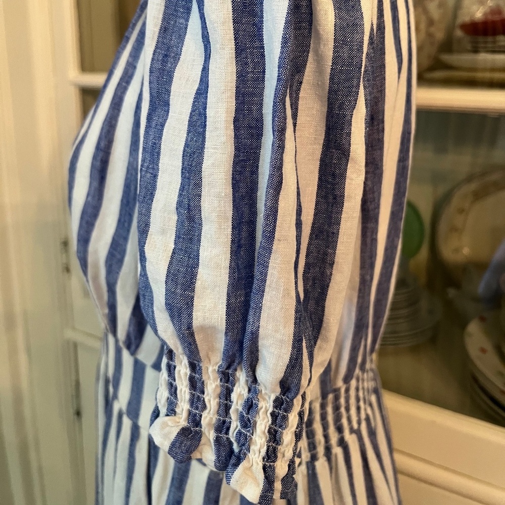 Blue and White Striped Maxi Dress - Picture 9 of 14